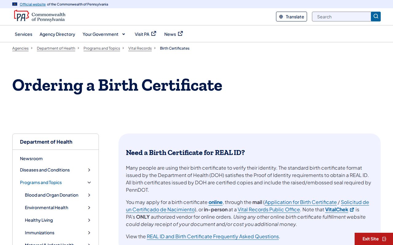 Norristown residents directory Pennsylvania birth certificate access