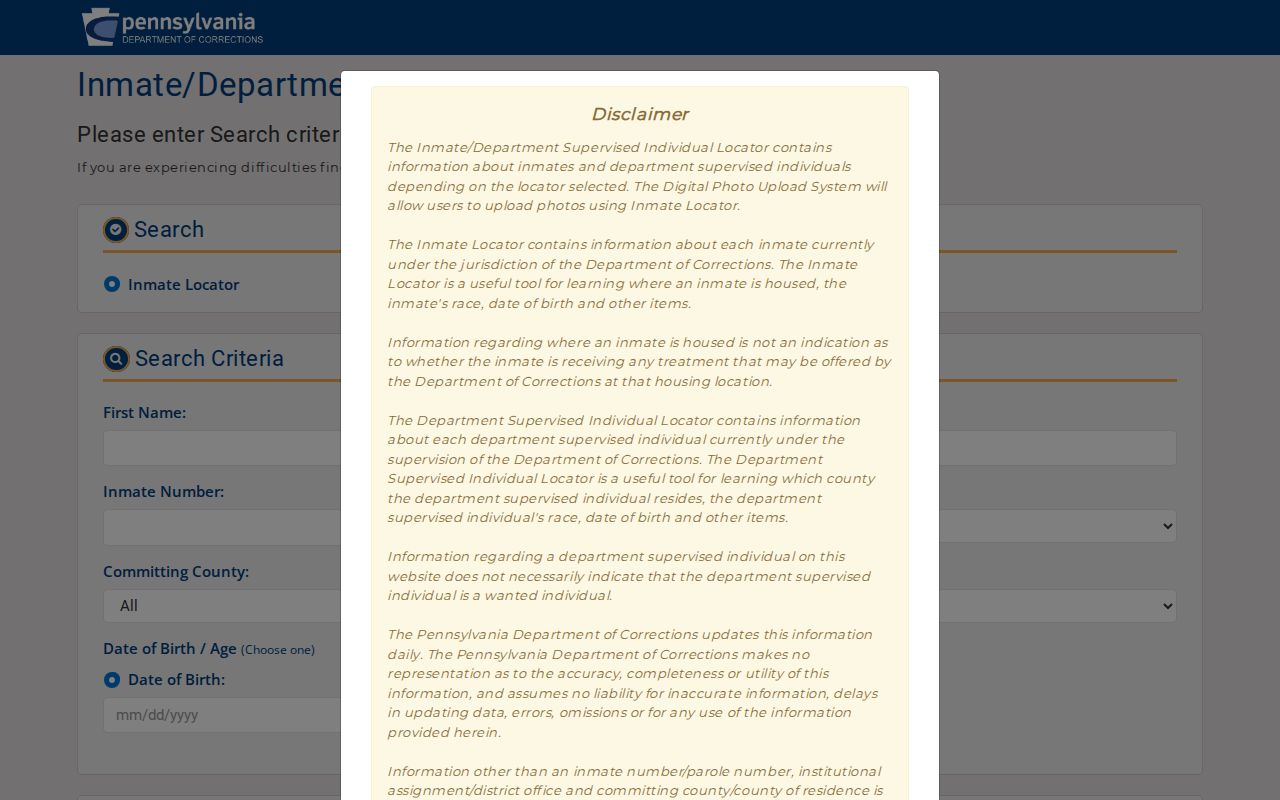 Norristown resident lookup safety reference to Pennsylvania state inmate locator controls