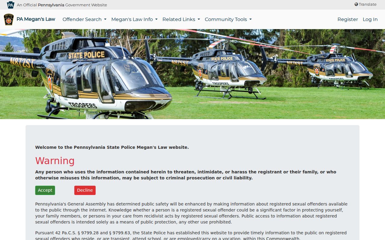 Norristown resident lookup safety reference to the Pennsylvania Megan's Law public search