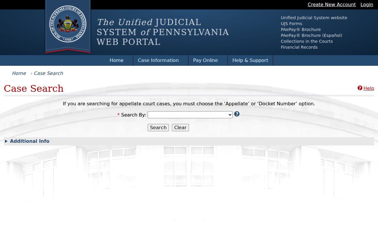 Norristown residents directory Pennsylvania UJS case search