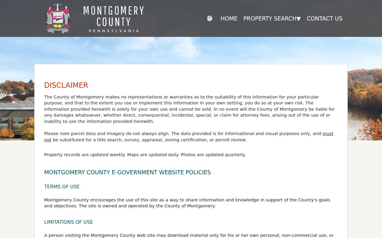 Norristown ZIP code directory reference to Montgomery County Property Records advanced search